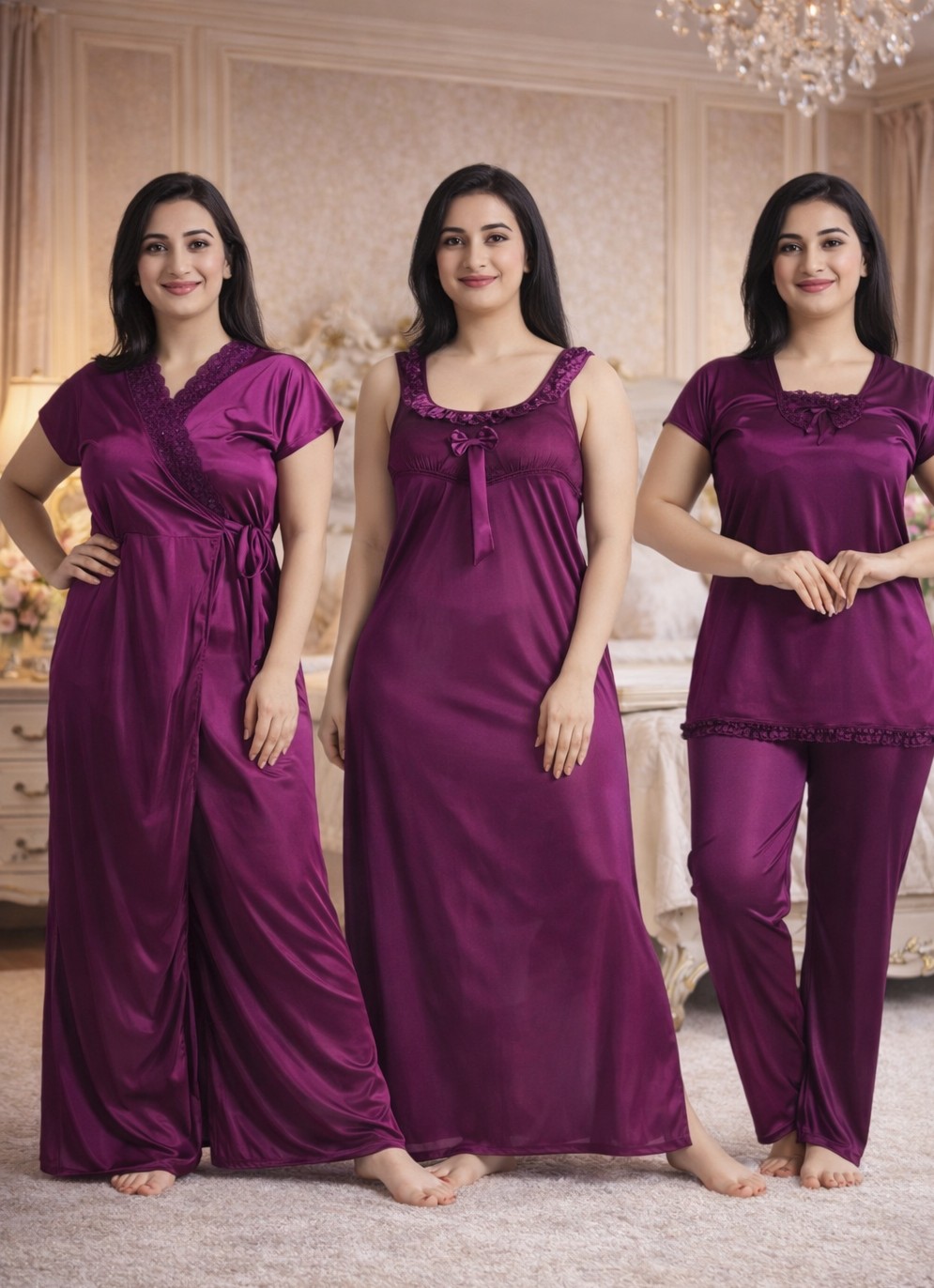 4 Part Premium Nightdress  Colours Available