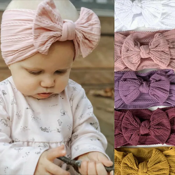 Bows Soft Stretch Headwear Hairband Girls Wide Headscarf for Newborn Baby Hair Accessories