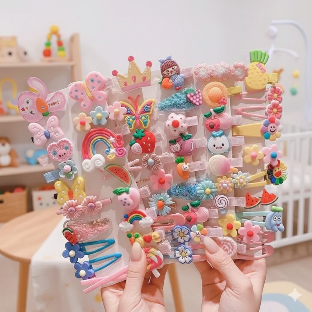 Premium Baby Girl Cute China Hair Clip Set 🎀🌈