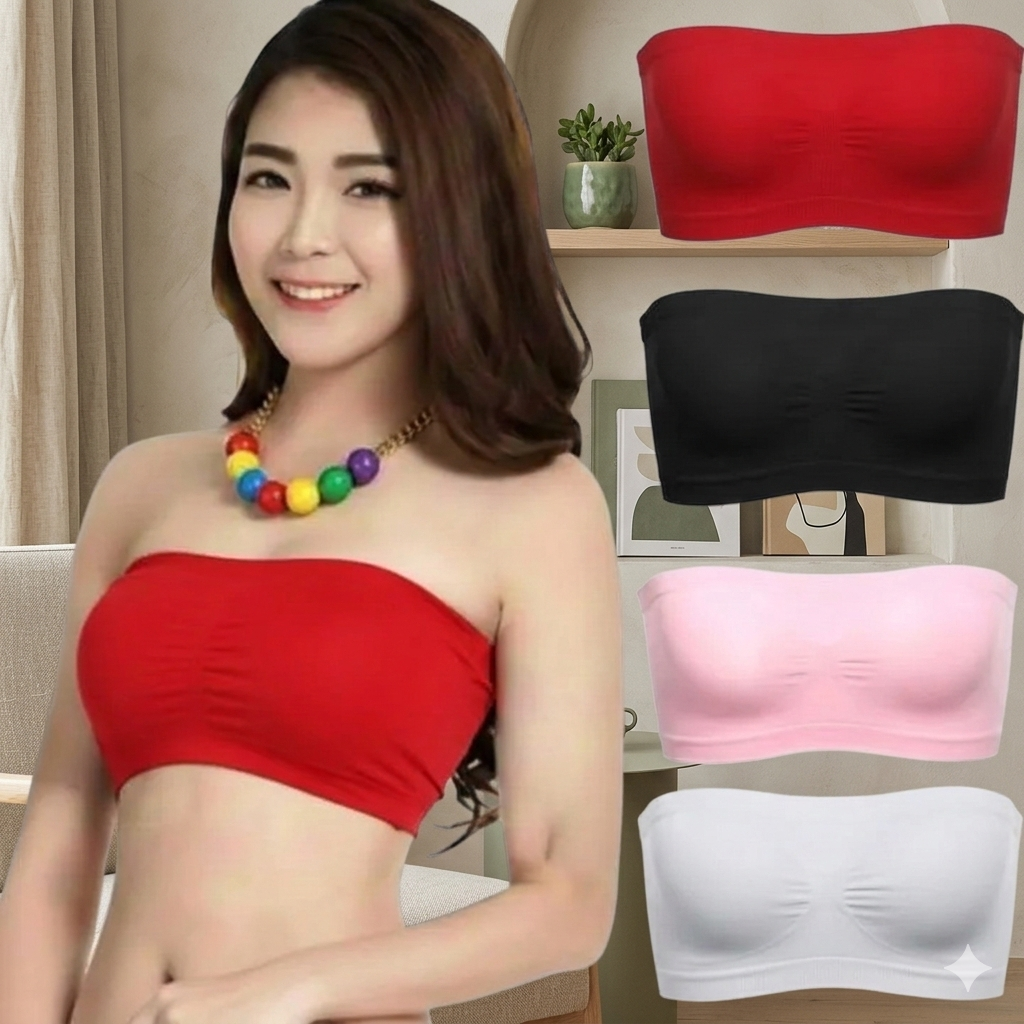 New Comfort Fit Strapless Tube Bra (Solid Colors)