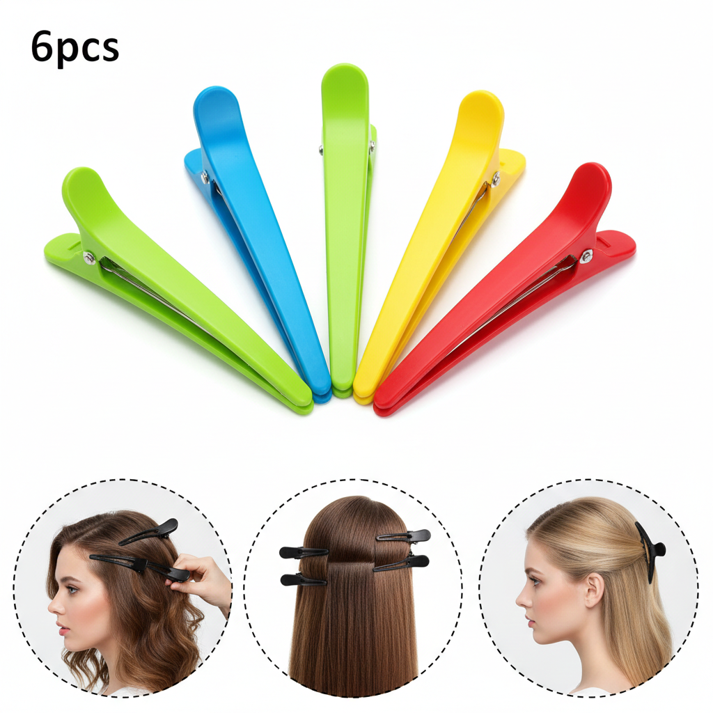 6-Piece Professional Hair Sectioning Clips – Salon Quality