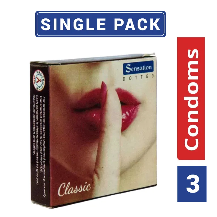 Sensation Dotted Classic Condom For Men – Single Pack (3 pcs)