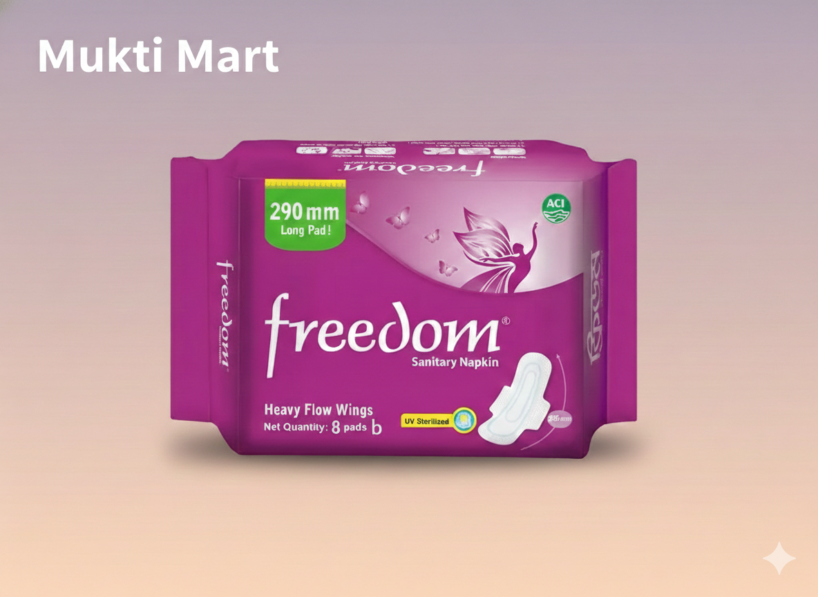 Freedom Sanitary Napkin Heavy Flow Wings - 8Pads