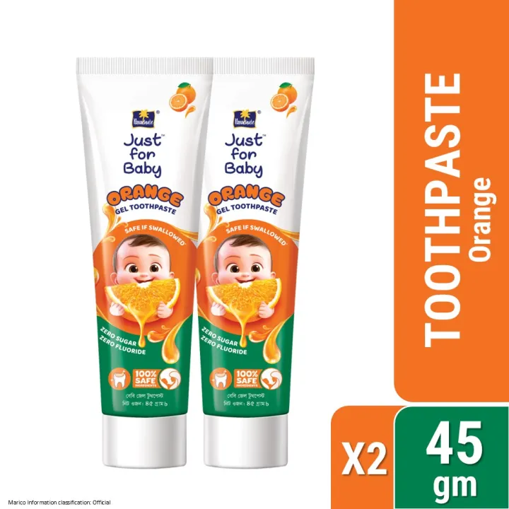 Parachute Just for Baby - Baby Gel Toothpaste 45g (Orange) Pack of 2