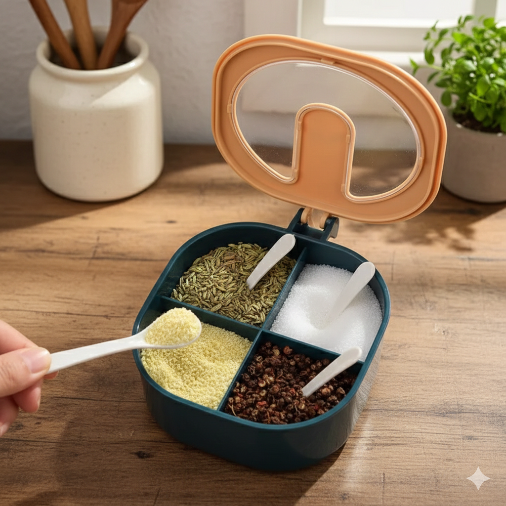 4-Section Spice Storage Box