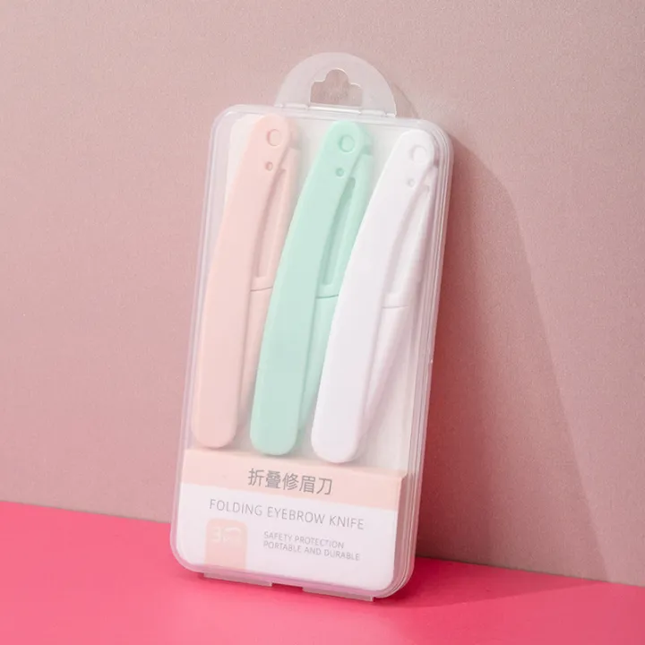 3Pcs Foldable Eyebrow Razor Set – Facial Hair Remover & Dermaplaning Tool for Women, Eyebrow Trimmer & Shaper