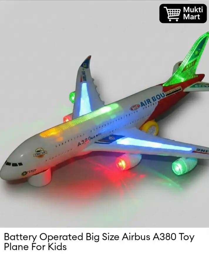 ✈️ Battery Operated Big Size Airbus A380 Toy Plane