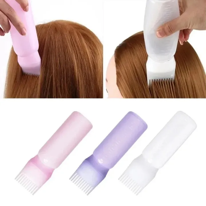 Salon Grade 160ml Refillable Hair Dye Bottle with Oil Comb Applicator – Plastic Hair Coloring Tool