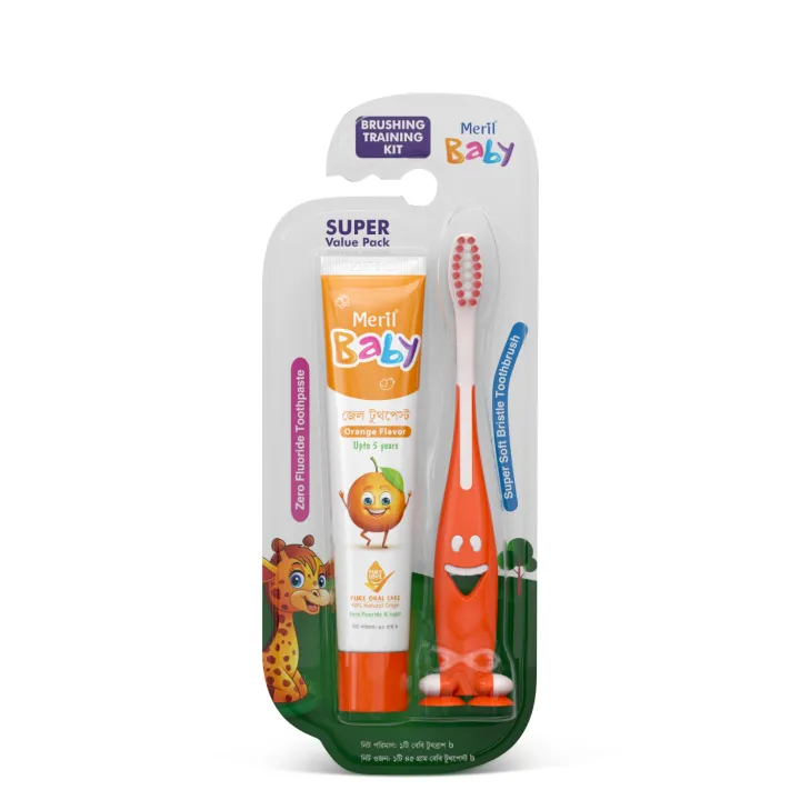 Meril Baby Brushing Training Kit ( Orange )- 45 gm