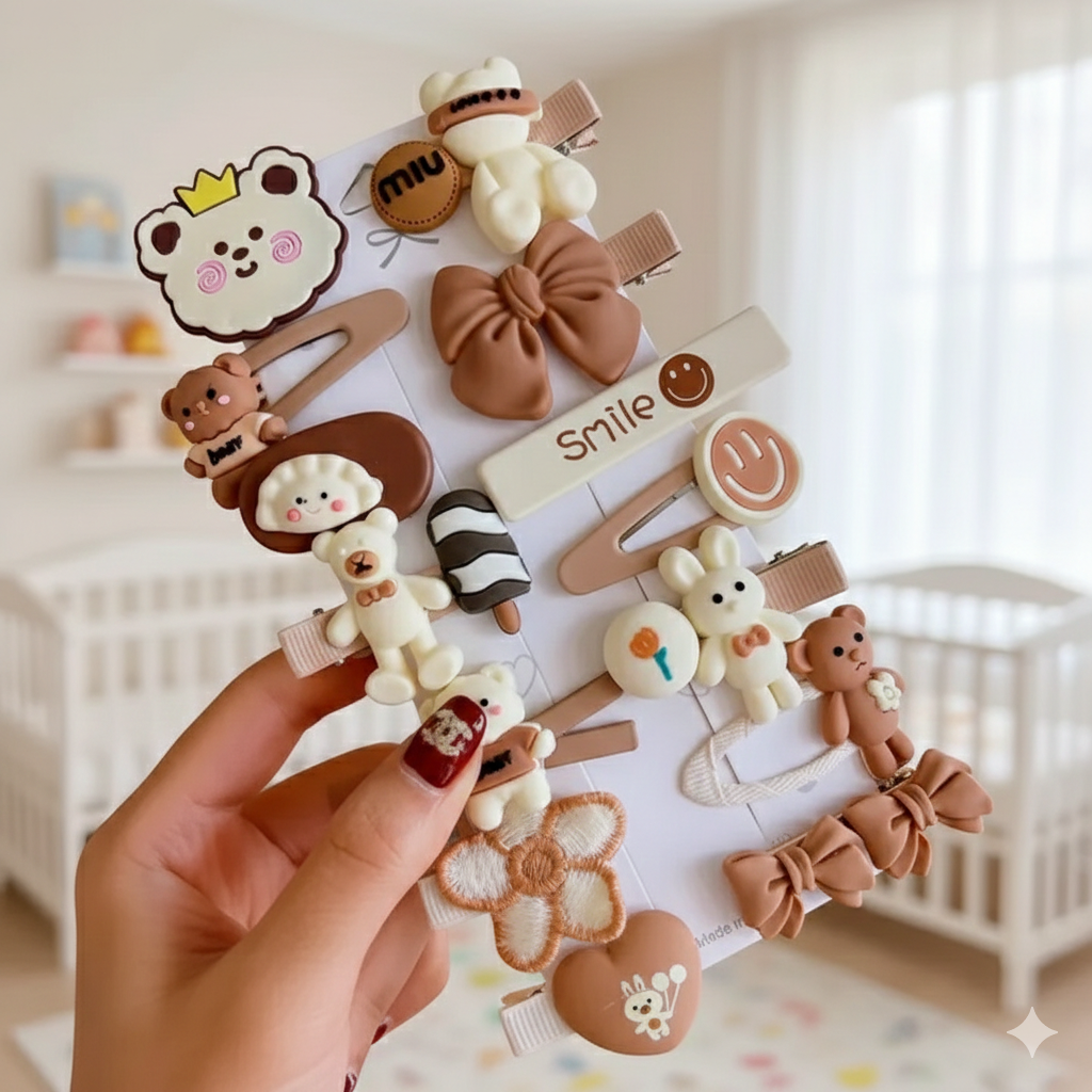14 Pcs Premium Baby Girl Hair Clip Set 🎀✨