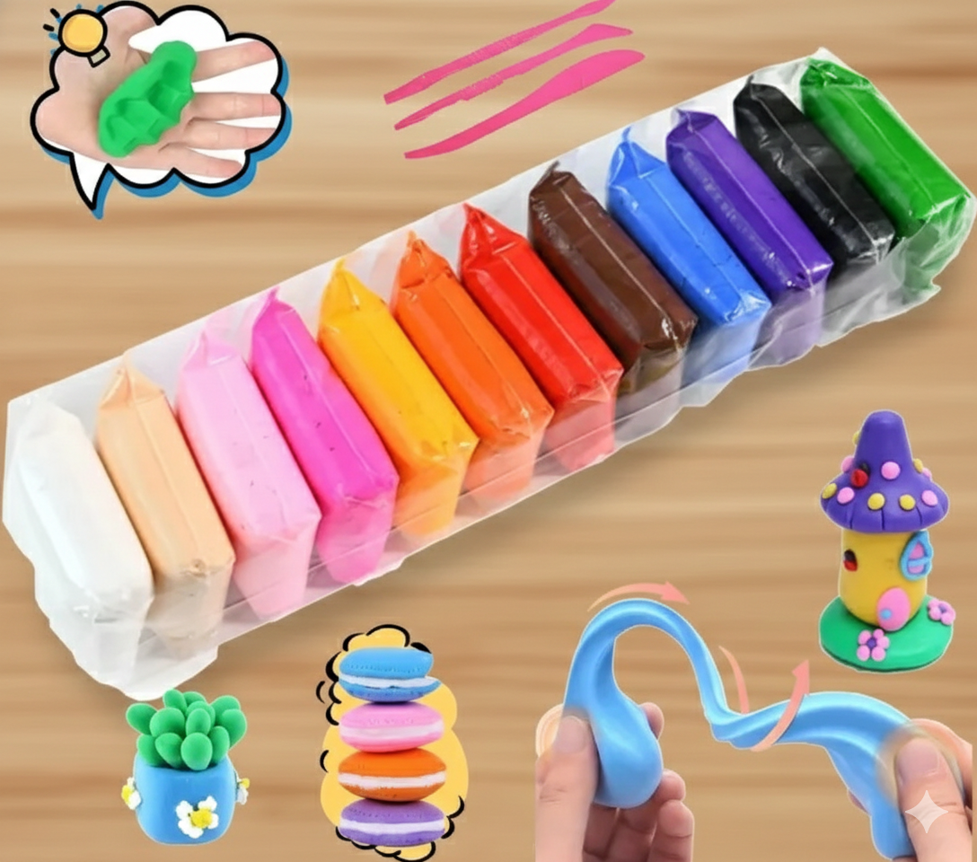 12 Colors Soft Super Light Air Dry Clay