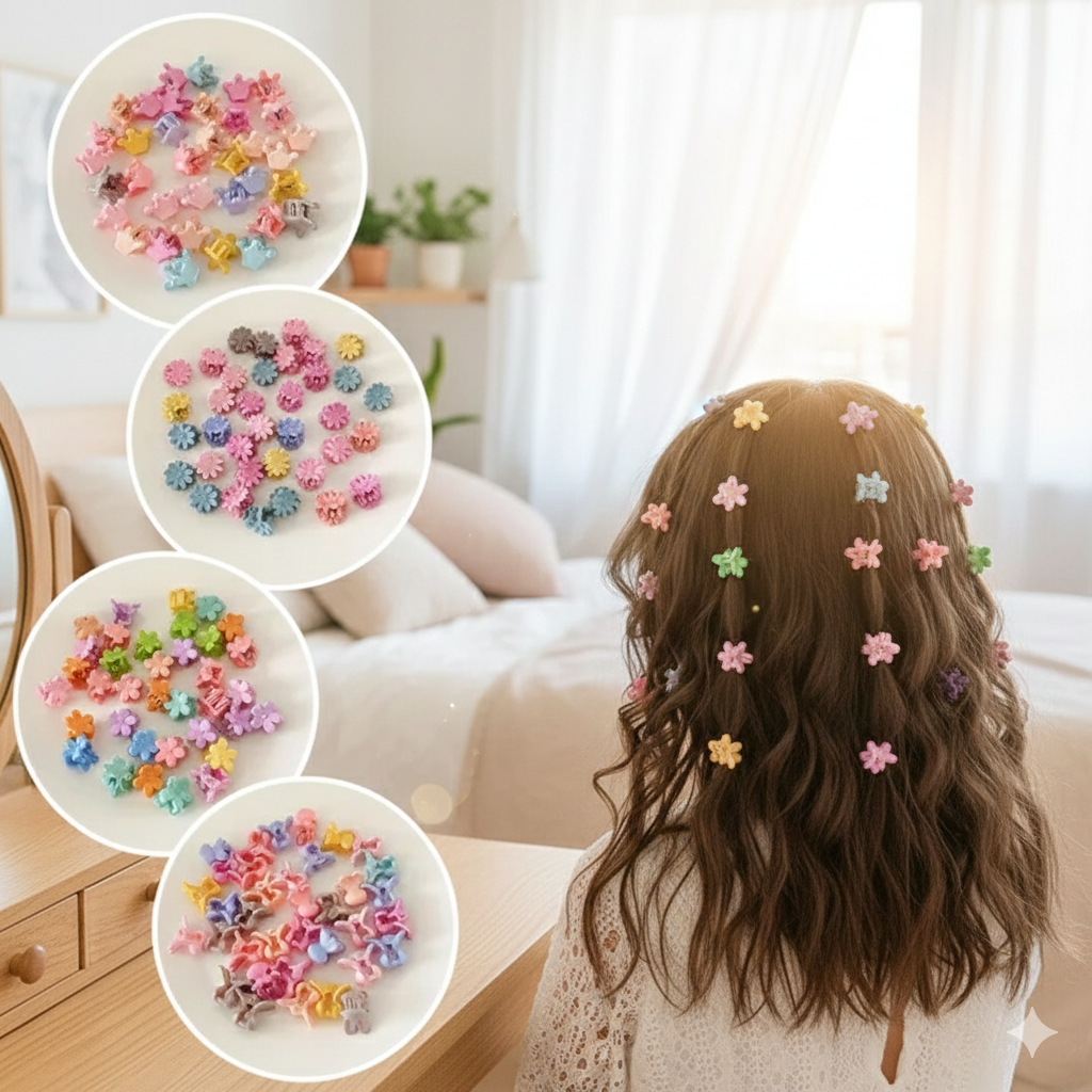 50-Piece Multicolor Hair Clip Set – Style & Comfort Ekshathe