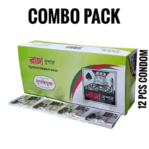 Raja Supers Condoms Rose Flavor 12 Pcs Combo